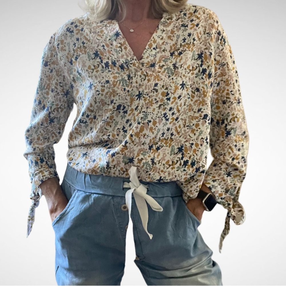 Rose & Thyme Floral Rayon Blouse XS